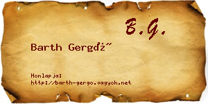 Barth Gergő névjegykártya